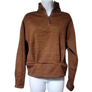 ATHLETA Altitude Polartec Half Zip Sweatshirt Mahogany Heather Size XS Fleece